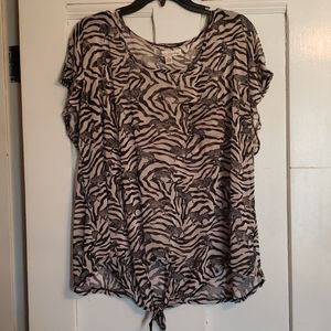 Sheer Zebra Tie Tee